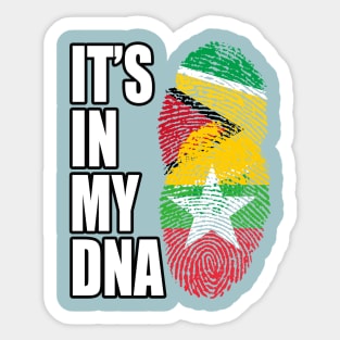 Guyanese And Burmese Mix Heritage DNA Flag Sticker